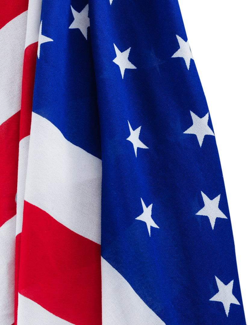 Close-Up of Stars on American Flag with Transparent Effect