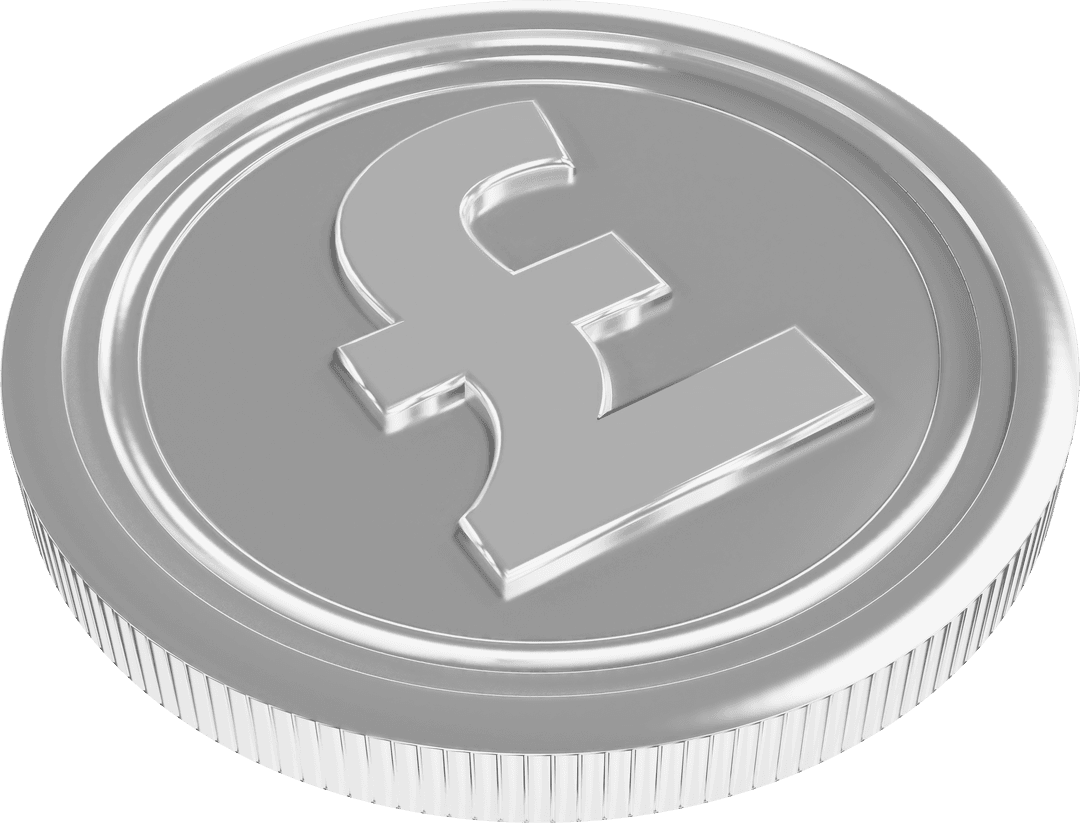 Transparent Silver Pound Coin Digital Illustration