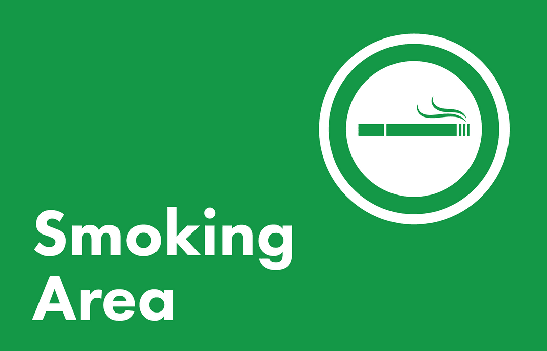 Smoking Area Sign with Icon on Transparent Background