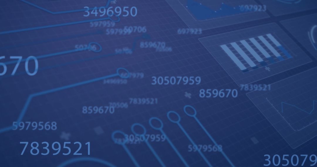Digital Data Flow with Futuristic Statistics Overlay