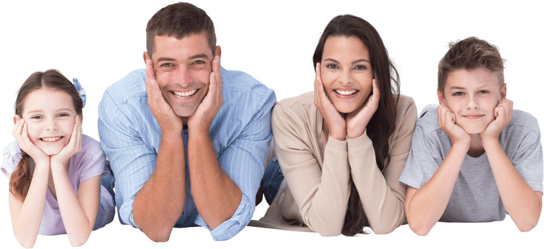 Transparent Family Enjoying Time Smiling Lying Together