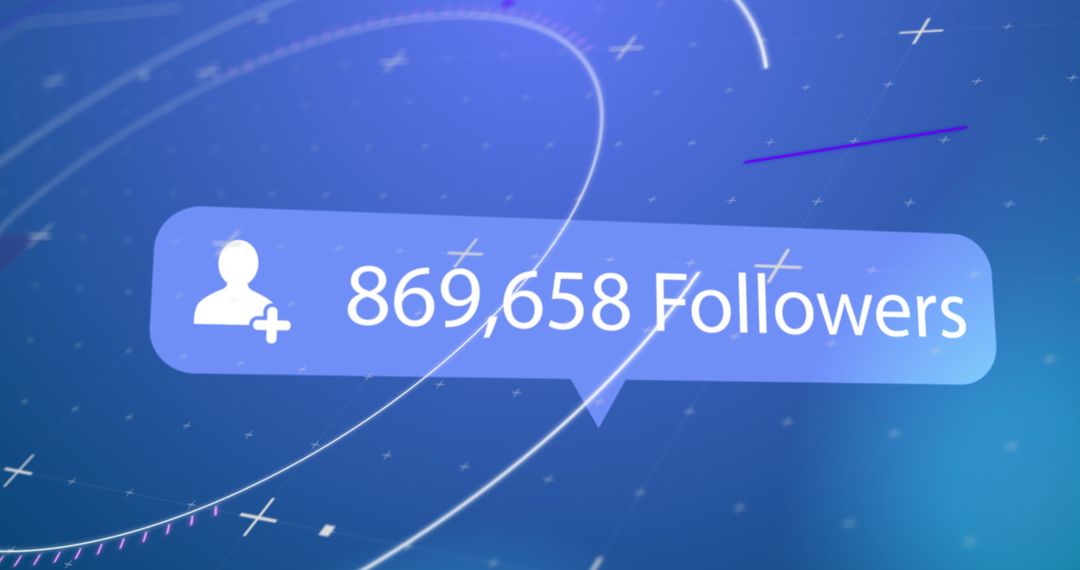 Social Media Follower Count Interface on Digital Blue Background
