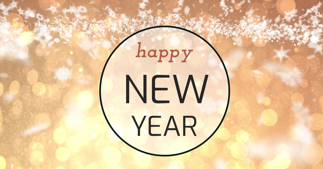 Festive Golden Background with Happy New Year Text