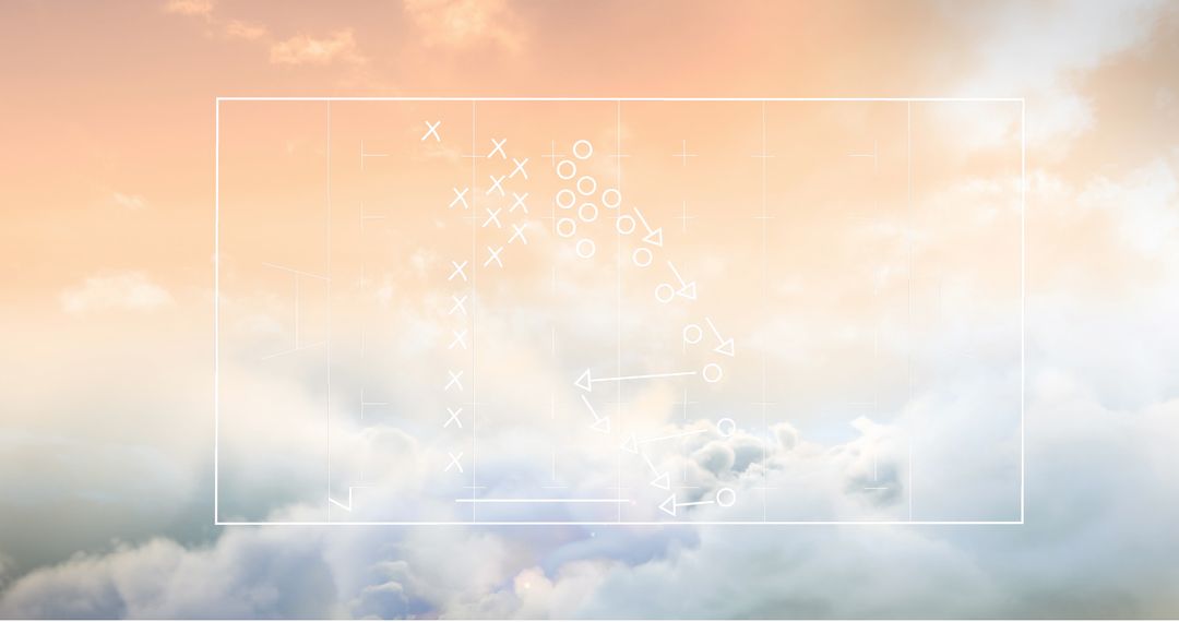 Ethereal Cloudscape with Abstract Strategy Markers