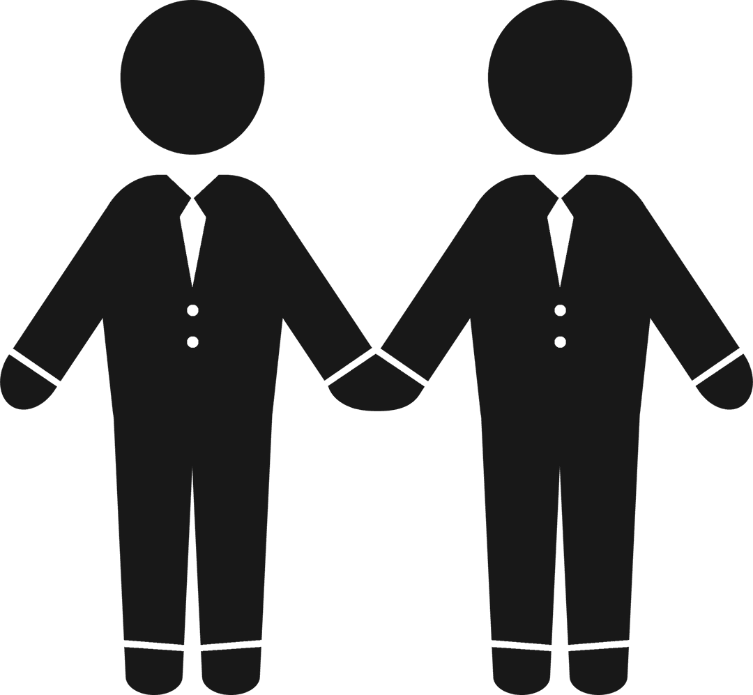 Two Business Figures in Transparent Leadership Symbol