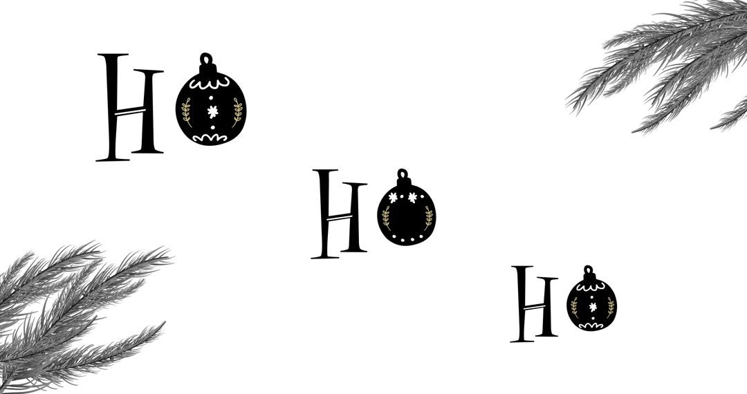 Minimalistic Christmas Greeting with Black Festive Elements