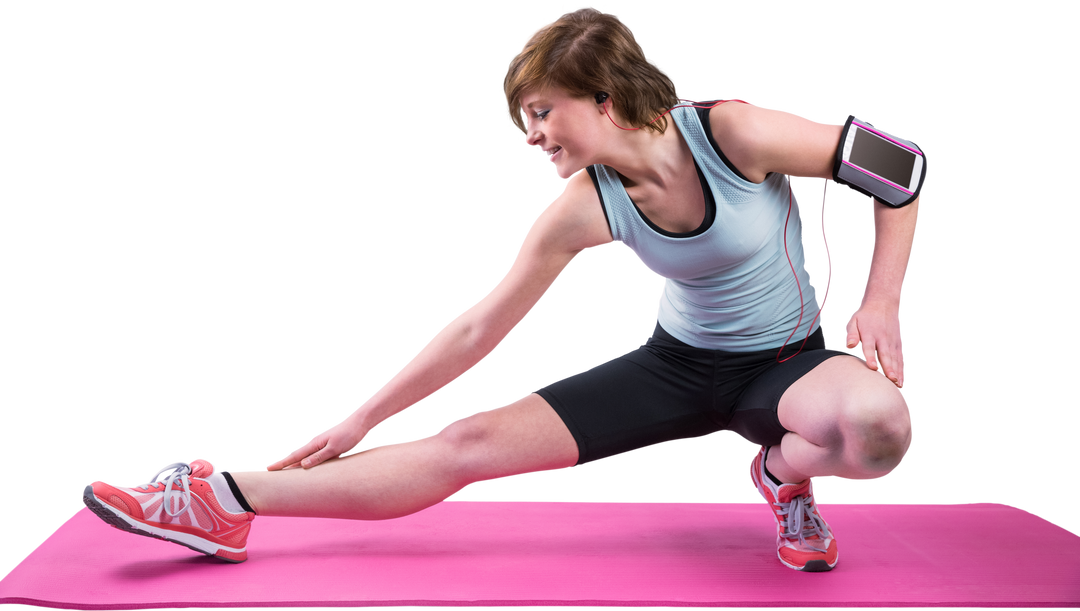 Transparent Woman Exercising Stretching On Pink Yoga Mat - Download Free Stock Images Pikwizard.com