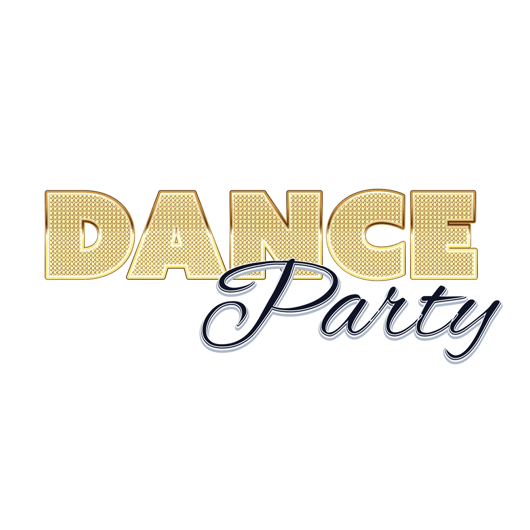 Festive Dance Party Text with Transparent Background