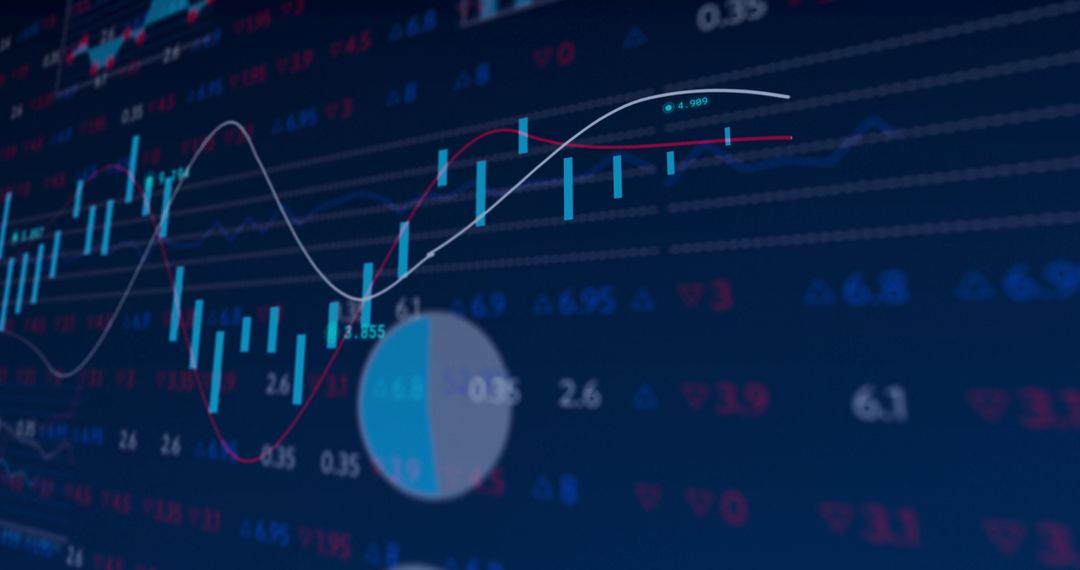 Financial Data with Graphs on Digital Display