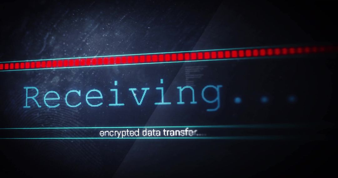 Encrypted data transfer with loading bar display