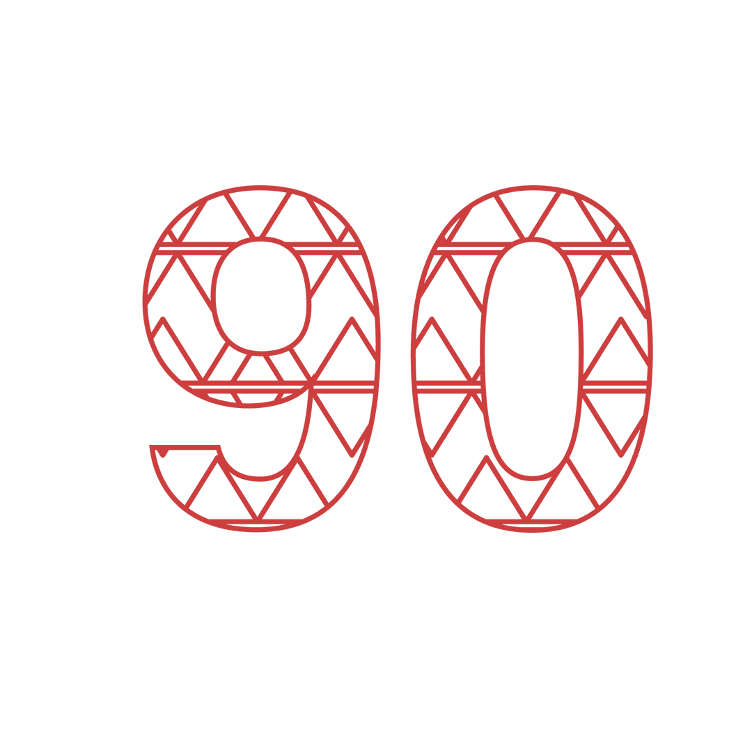 Red Geometric 90 Design on Transparent Background