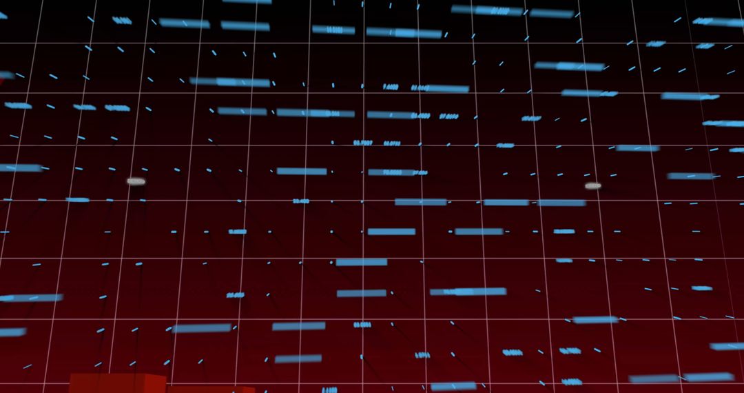 Futuristic 3D Grid with Digital Data Interface