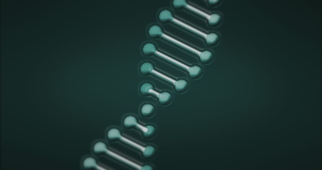 Glowing DNA Strand on Dark Background Representing Biotechnology