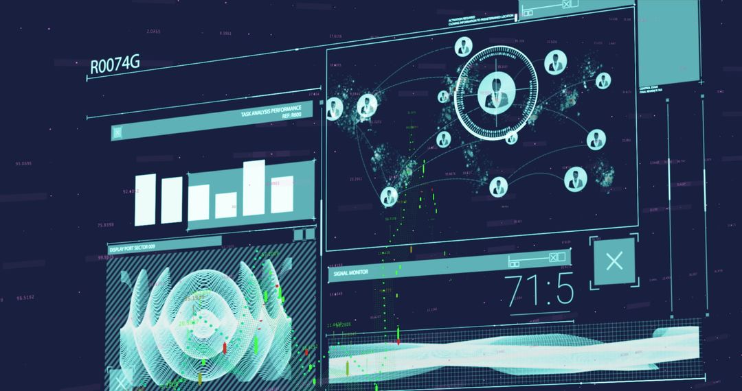 Futuristic Data Interface with Information Visualization