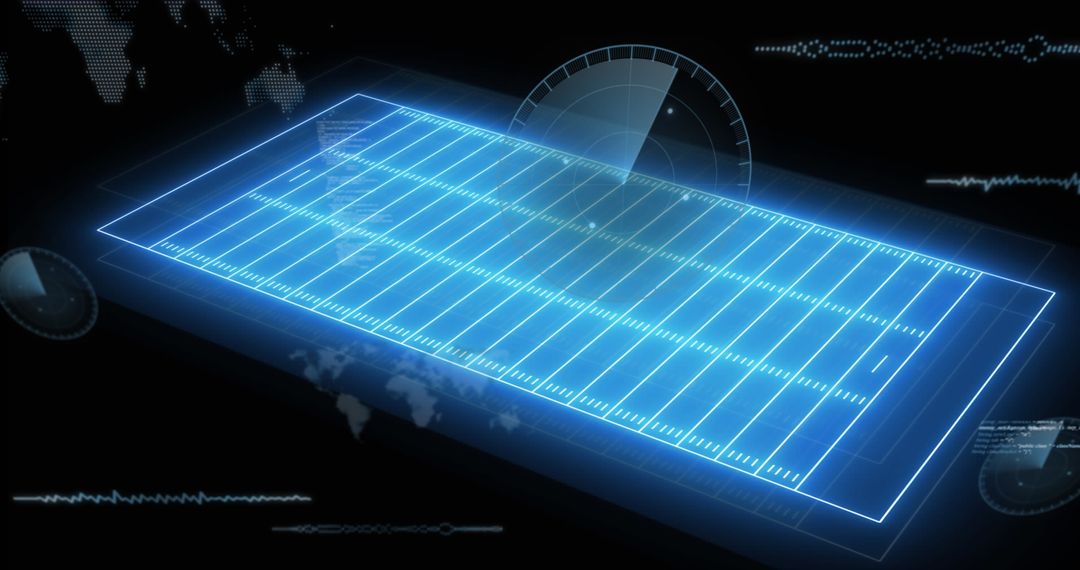 Futuristic Virtual American Football Field Visualization