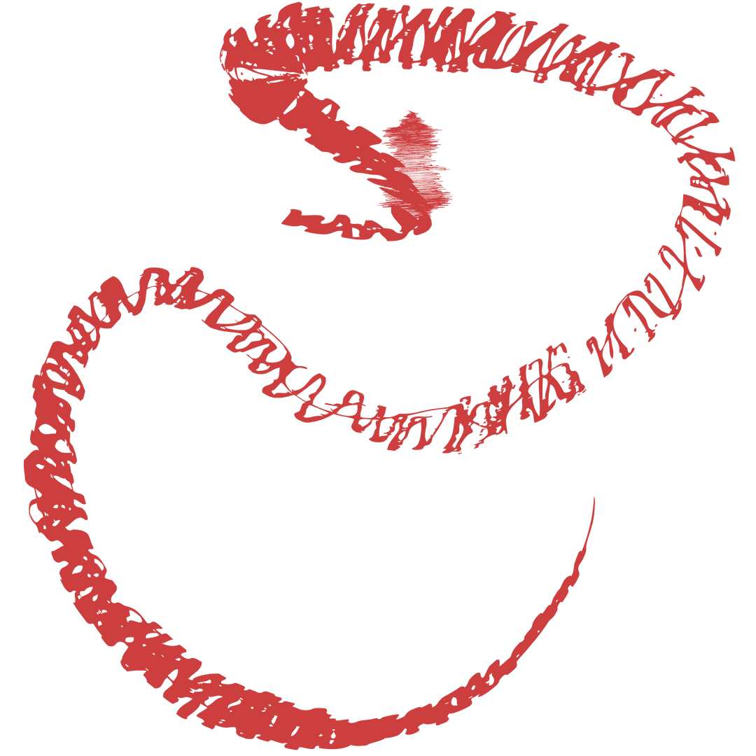 Red twisted arrow on transparent background