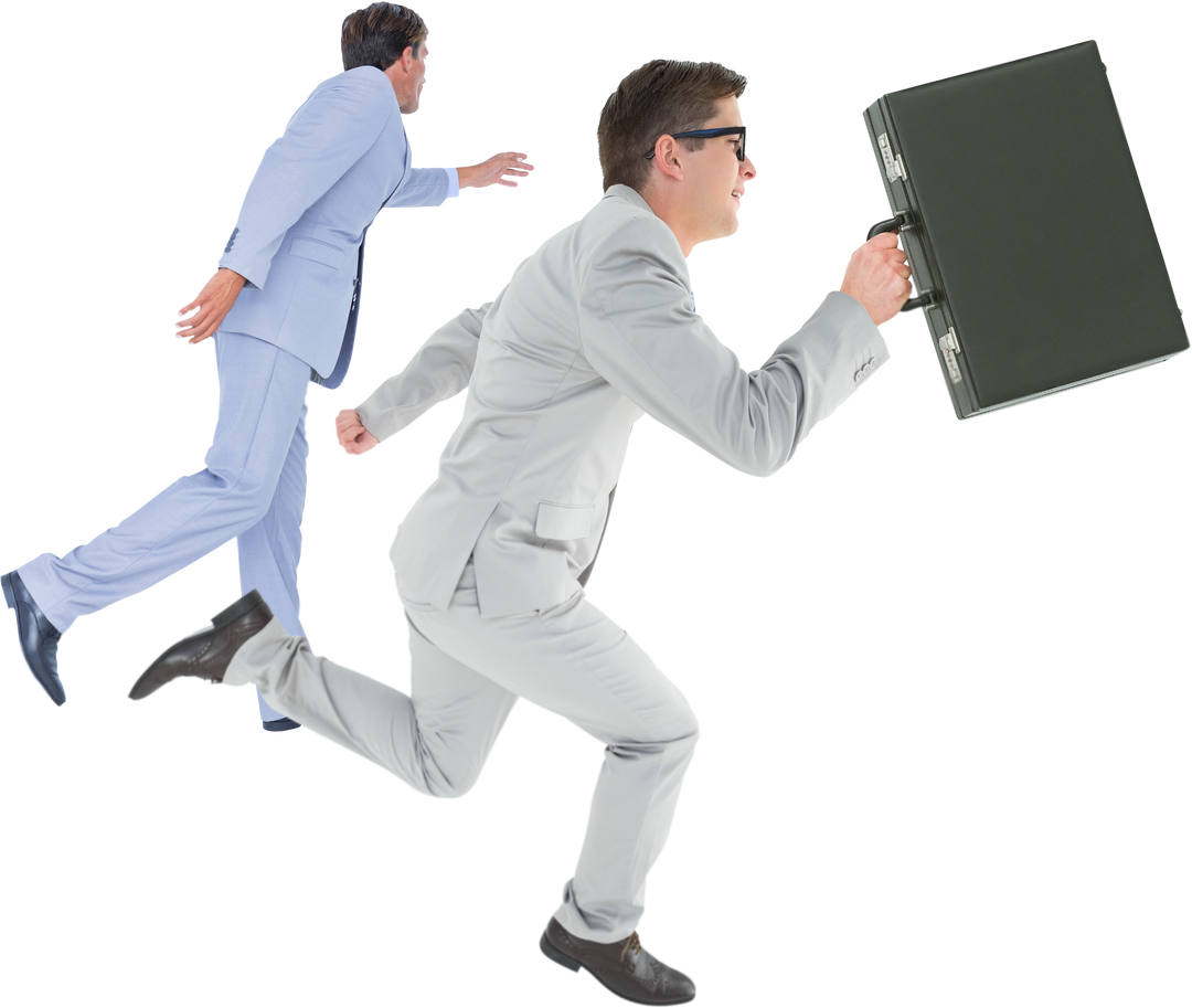 Transparent Background Businessmen Racing with Briefcases - Download Free Stock Images Pikwizard.com