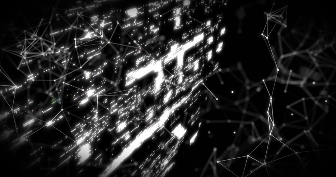 Digital Padlock with Network Connections Cybersecurity Concept