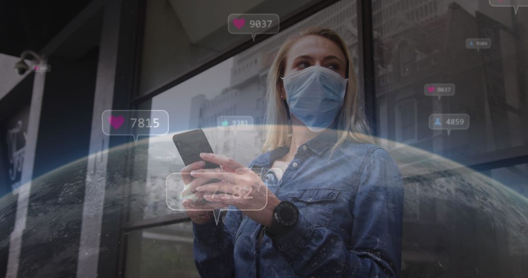Woman Using Smartphone Reflecting On Social Media Engagement