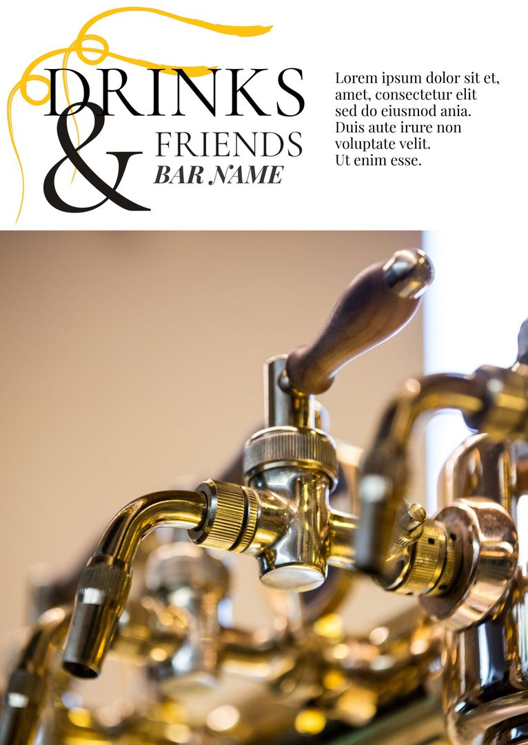 Beer Taps with Modern Font Perfect for Bar Announcements or Beer Events