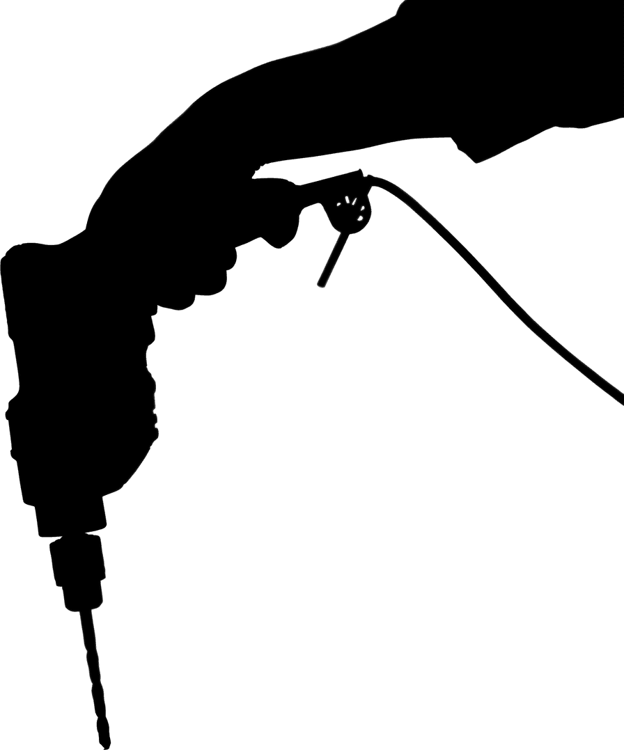 Woman Holding Drill Transparent Vector Illustration