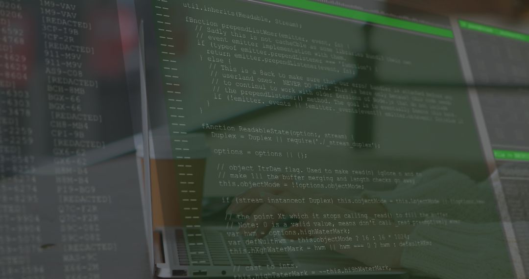 Hands Typing with Digital Interface Overlay