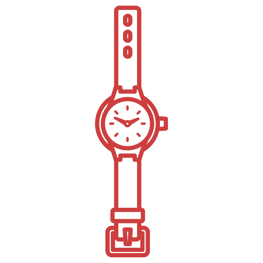 Red Watch Illustration on Transparent Background Modern Design