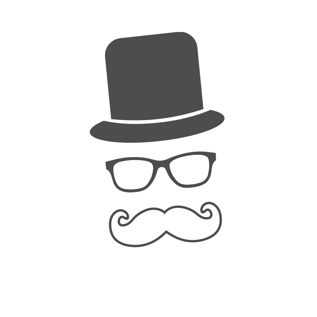 Transparent Vector of Hat and Mustache Illustration on White