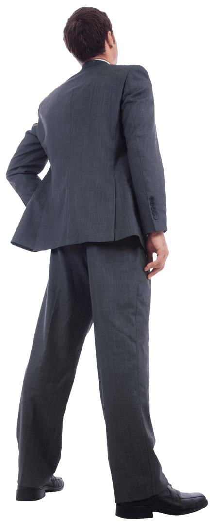 Businessman Standing with Hand on Hip in Confident Pose Transparent