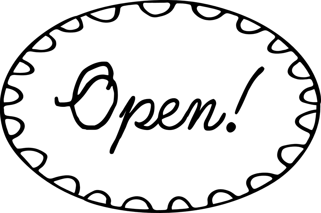 Transparent Banner with Open Text on Clear Background