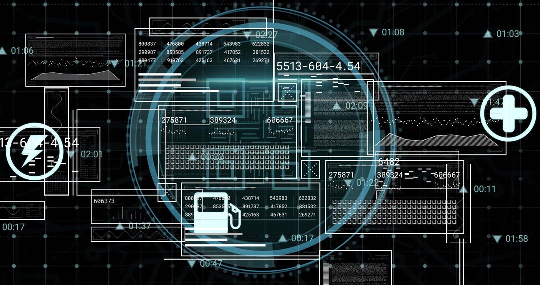 Futuristic Interface Displaying Data Processing