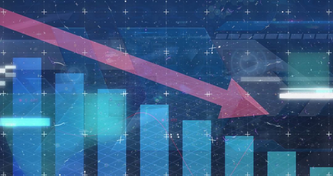 Futuristic Data Analytics and Decline Graphic Concept