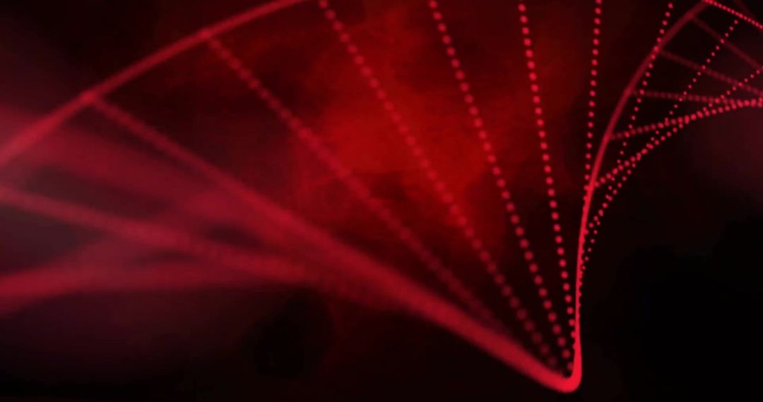 Digital Red DNA Strand on Black Background