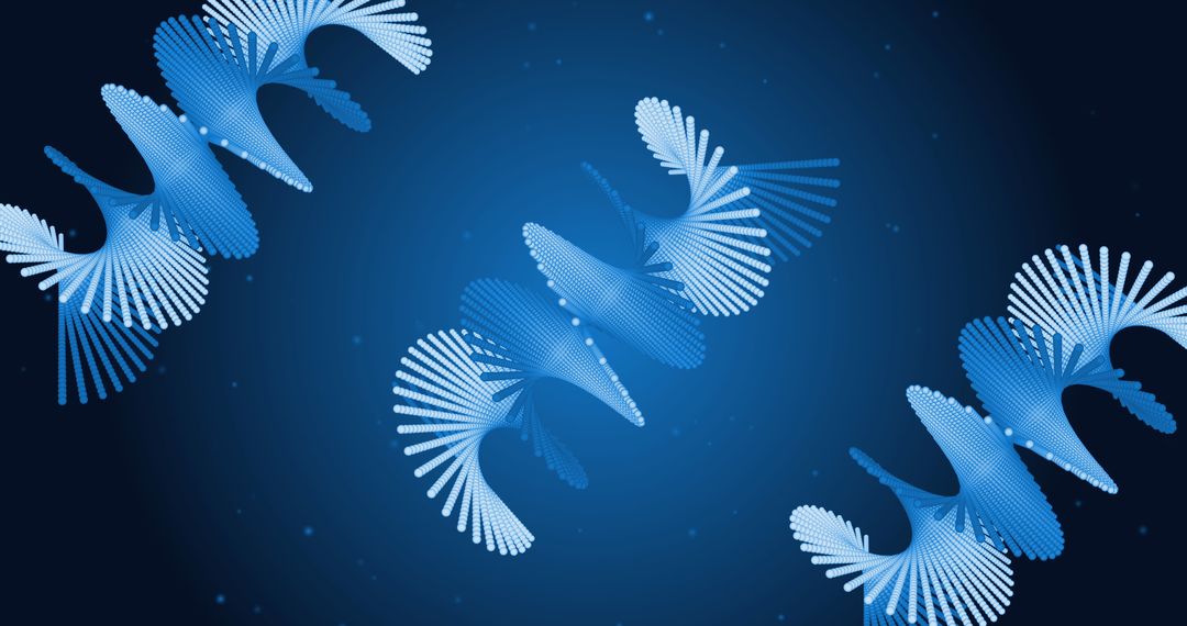 Abstract DNA Strands with Futuristic Digital Interface