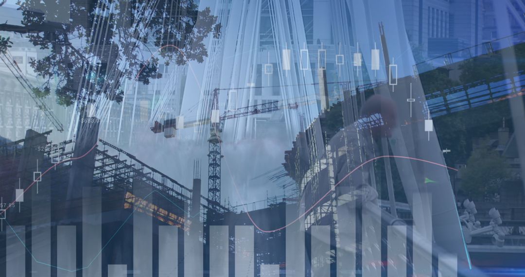 Financial Data Overlaid on Construction Site