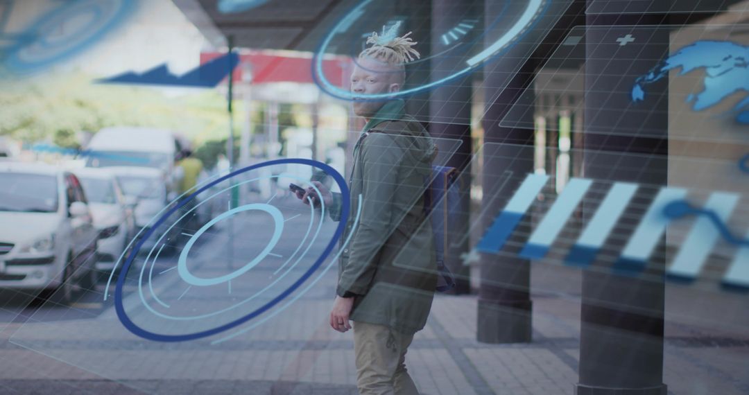 Futuristic Digital Interaction in Urban Landscape with Technology