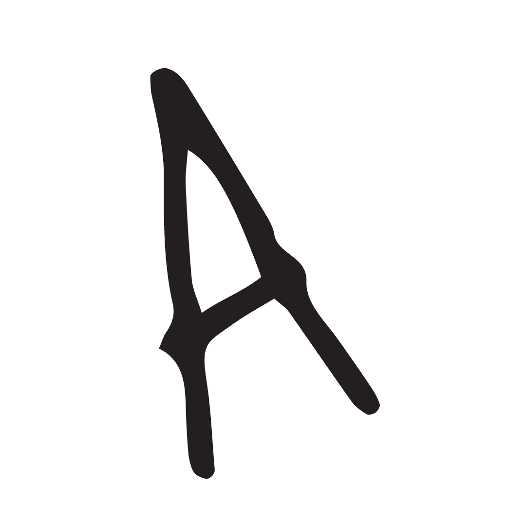 Stylized Letter A on Transparent Background for Typography Designs