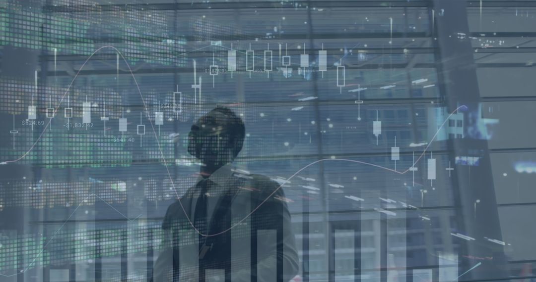 Businessman Envisages Success with Digital Stock Market Interface