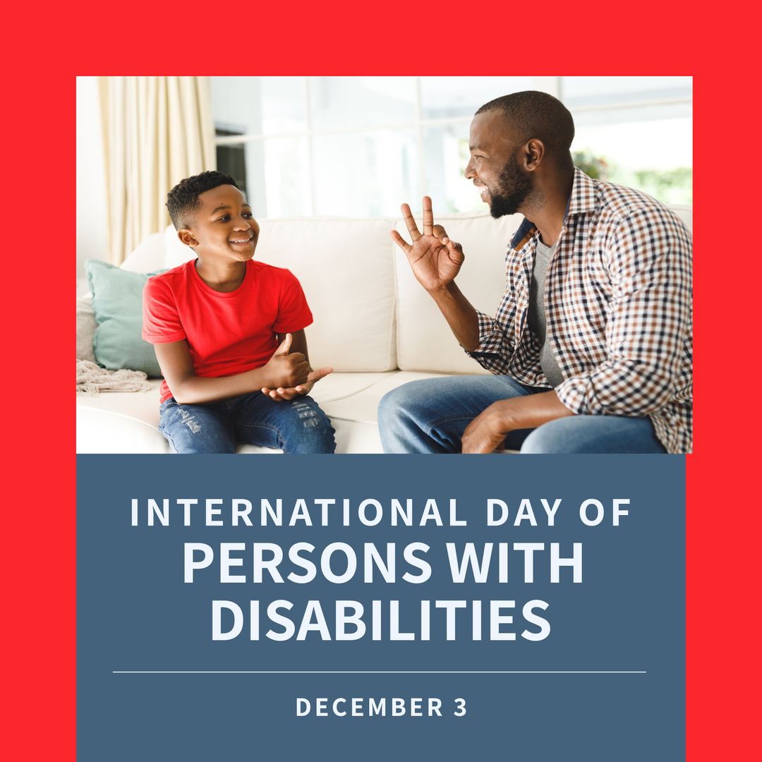 Father and Son Celebrating International Day of Persons with Disabilities
