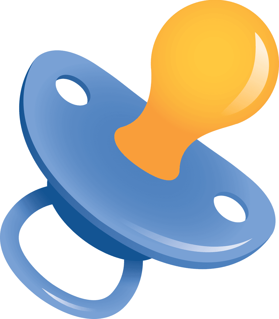 Transparent Blue Baby Pacifier on Isolated Background