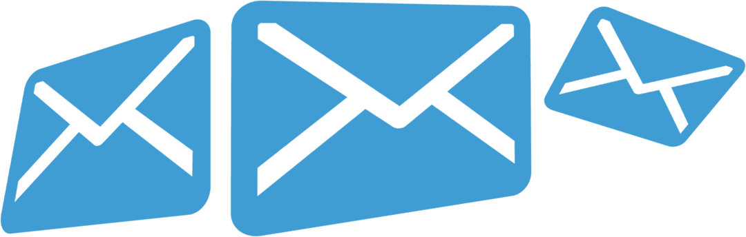 Collection of Transparent Blue Mail Icons with Shadow Effects