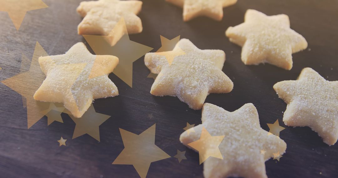 Christmas Star Sugar Cookies on Rustic Table