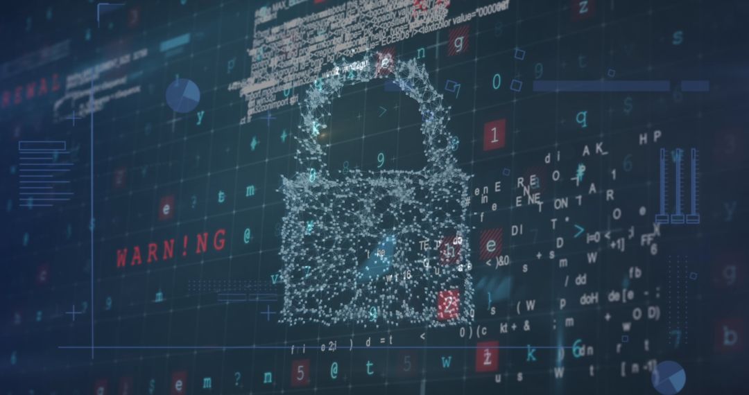 Digital Lock Representing Cybersecurity with Threat Notifications