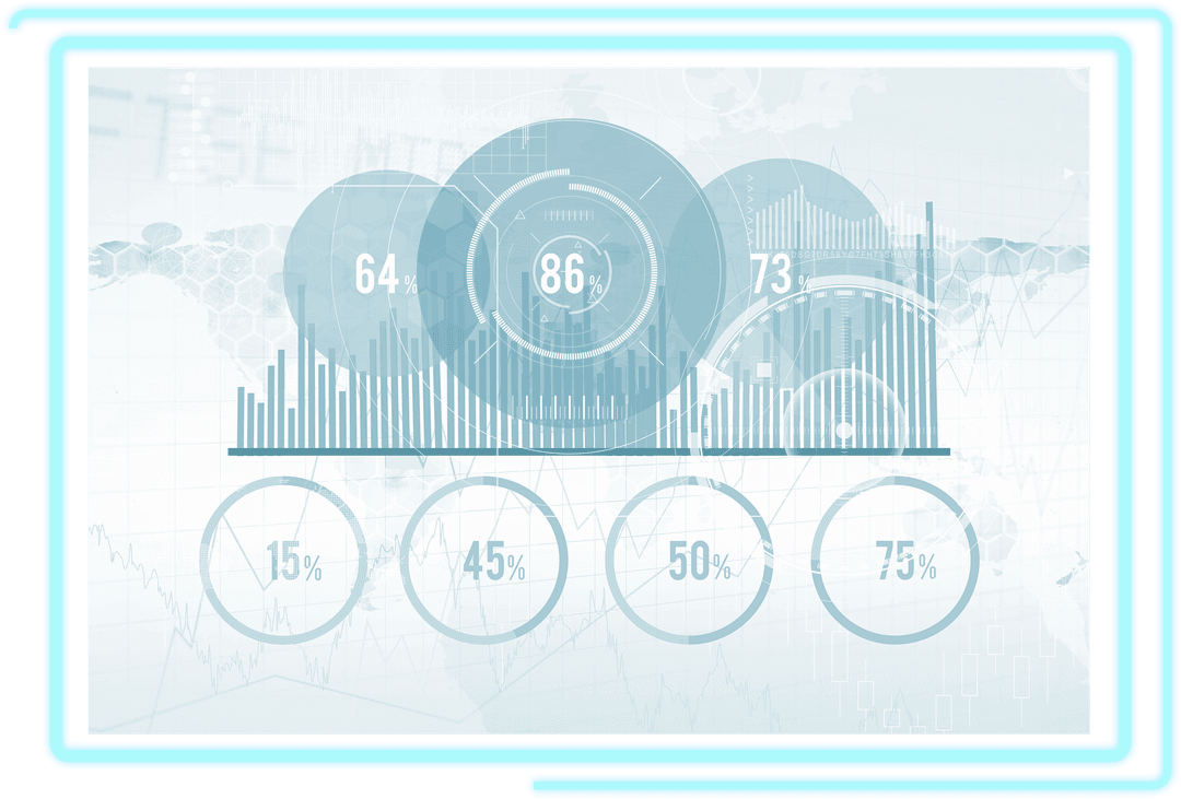 Futuristic Transparent Digital Growth Chart for Business Analytics