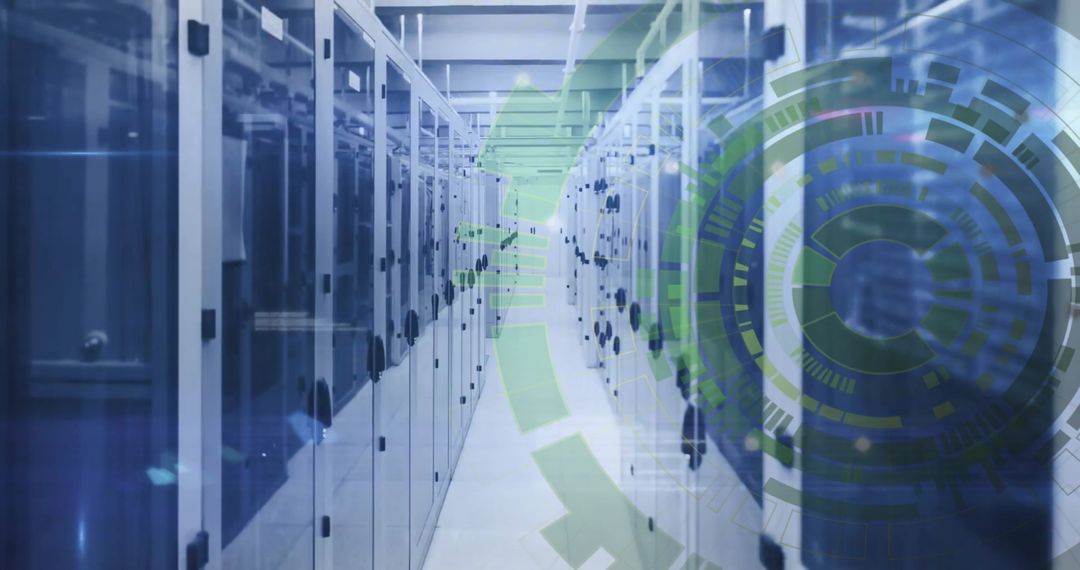Technological Abstract Data Processing in Server Room - Free Images, Stock Photos and Pictures on Pikwizard.com