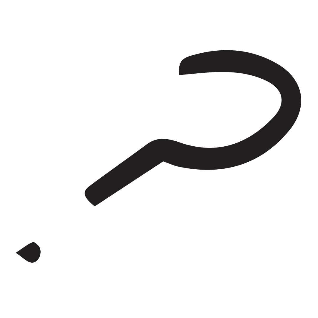 Minimalist Black Question Mark on Transparent Background