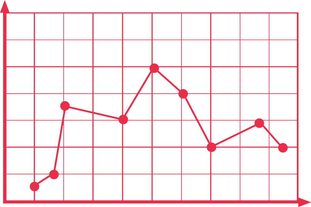 Pink Statistic Line Chart on Transparent Grid Background