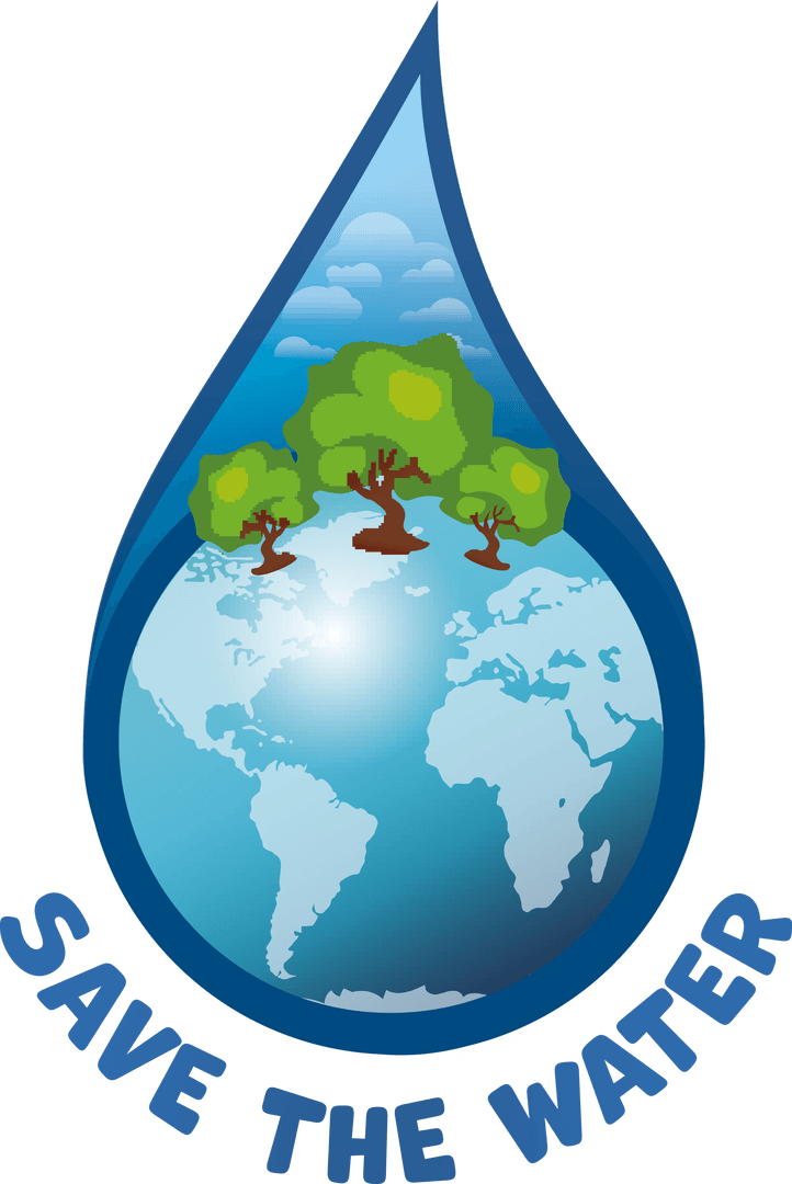 Transparent Ecology Design with Water Drop and Globe for Water Conservation