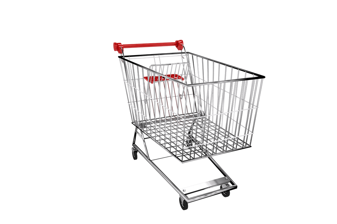 Transparent 3d shopping cart empty vector illustration