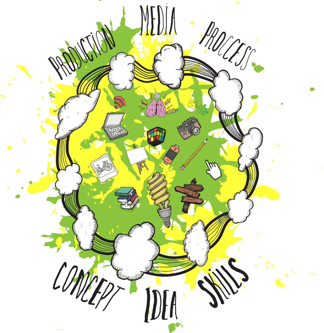 Creative Business Icons and Concepts on Transparent Background